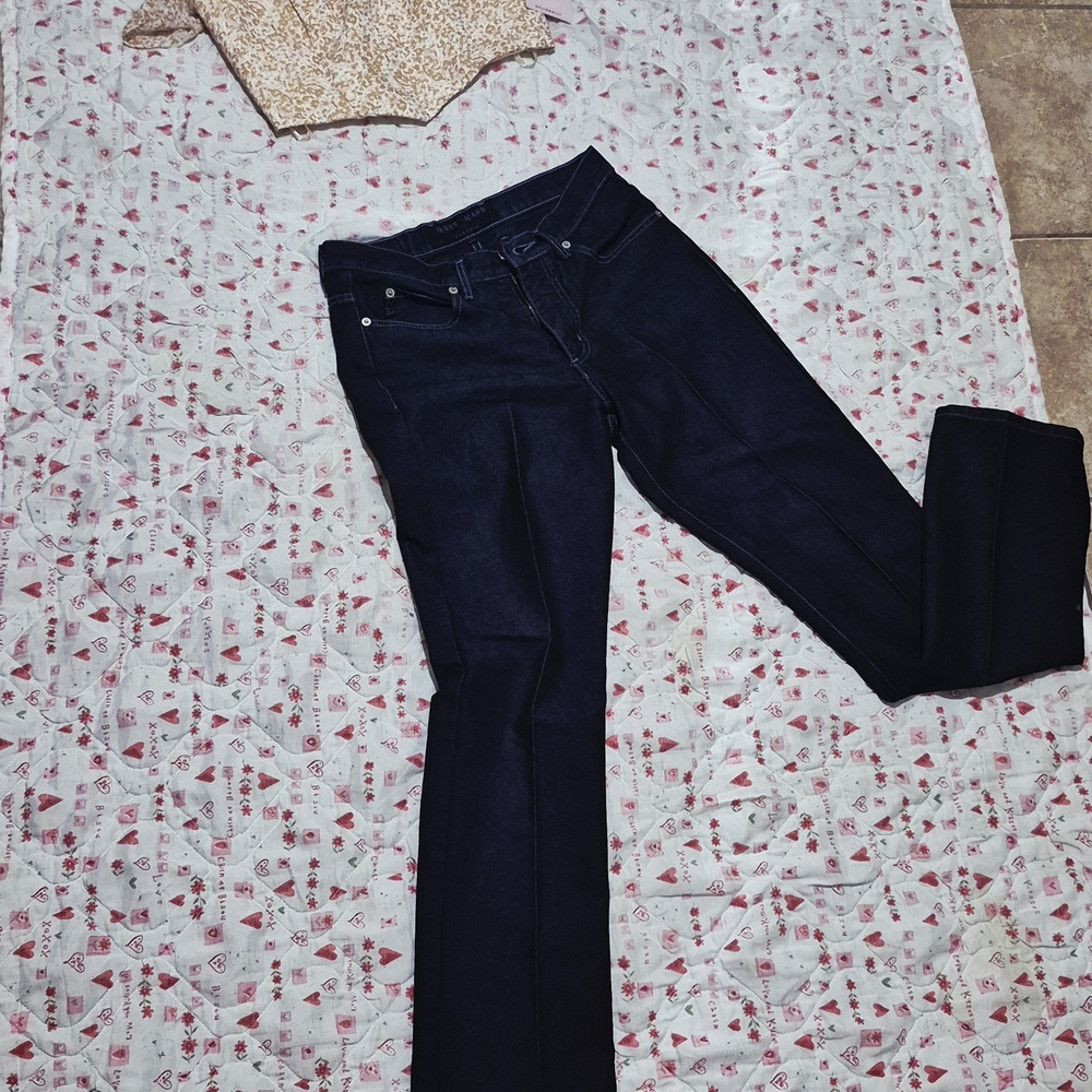 Guess Women's Deep Indigo Straight Leg Jeans and Top